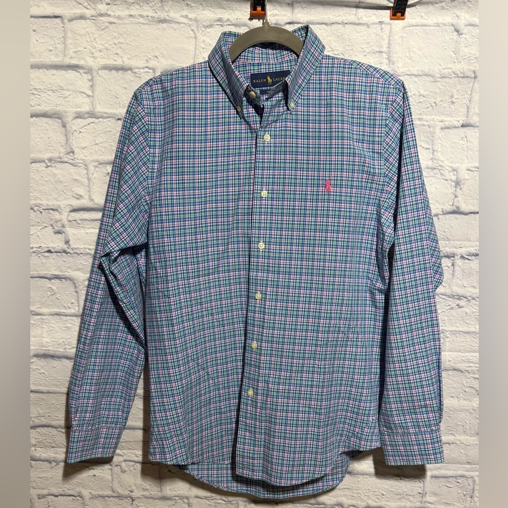 Men’s Polo Ralph Lauren Slim Fit Multicolor Plaid Shirt, Size Medium - Picture 2 of 6